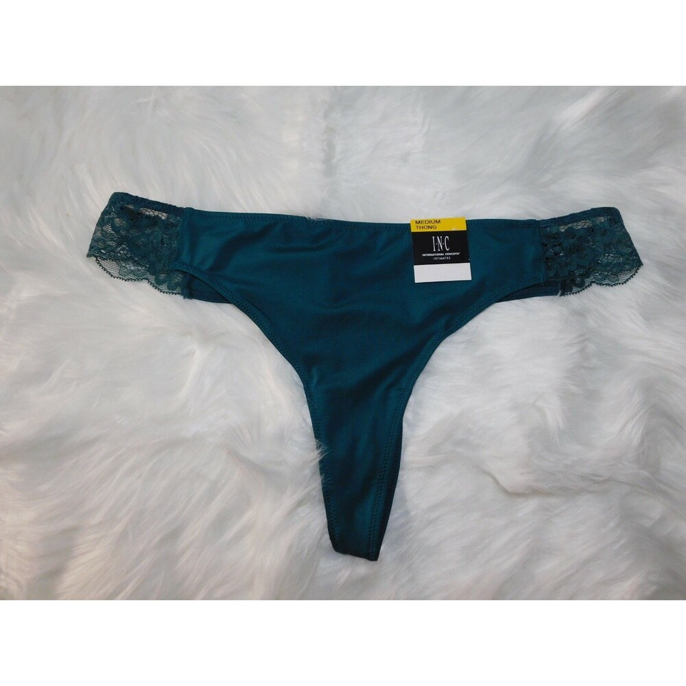 Inc Women's Thong Panties Green Size Medium Panty New